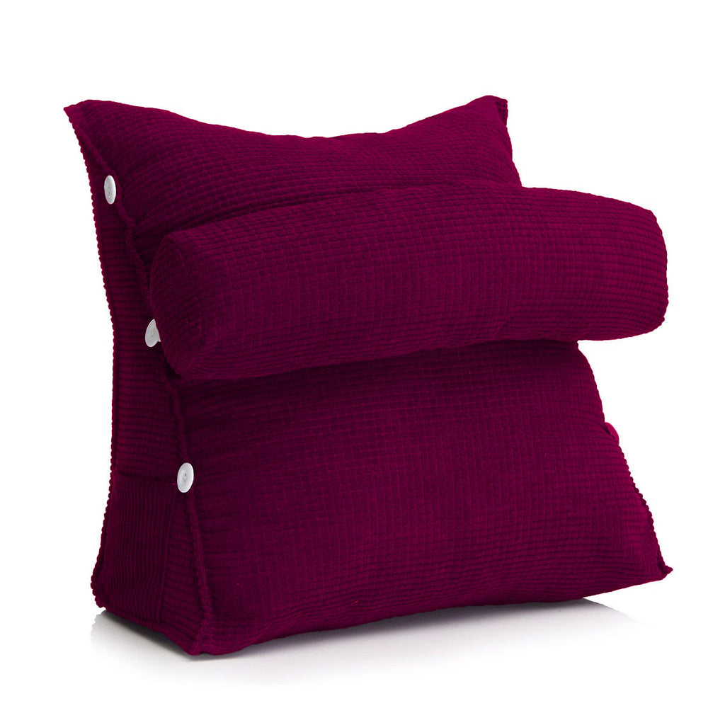 Coussin De Lecture Triangulaire Ergonomique - Oreiller Lombaire Gris Pour Lit Et Canapé