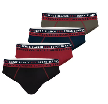 Lot de 4 slips Serge Blanco en coton - Livraison offerte