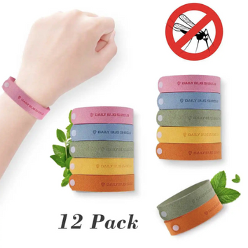 Lot de 12 Bracelets répulsif anti-moustiques non toxique - Livraison offerte