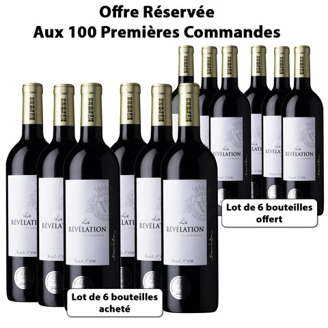 Lot de 6 bouteilles La Révélation du Château Grand Barrail rouge 2022 - grand vin de Bordeaux +  6 bouteilles La Révélation du Château Grand Barrail rouge 2022 - grand vin de Bordeaux offertes