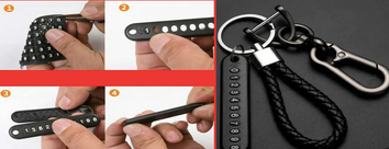 Lot de 4 portes-clés anti-perte avec plaque de numéro de téléphone - Livraison offerte