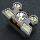 Lampe frontale puissante avec 5 lumières LED rechargeables en USB - Livraison offerte