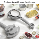 Ouvre-boîte ajustable multifonctions pour bocaux, conserves et bouteilles - Livraison offerte